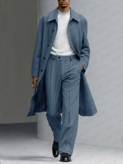 Quiet Luxury Style Trench Coat Pants Set