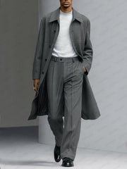 Quiet Luxury Style Trench Coat Pants Set