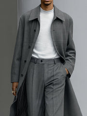 Quiet Luxury Style Trench Coat Pants Set