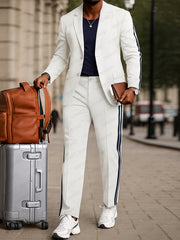 Modern Side Stripe Blazer Pants Set