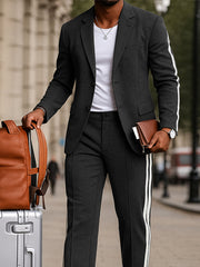 Modern Side Stripe Blazer Pants Set
