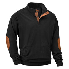 Men's Casual Long Sleeve Stand Collar Pullover Sweatshirts With Pocket