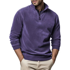 🔥HOT SALE🔥Gentleman's Half Zip Henley Fleece Sweatshirt