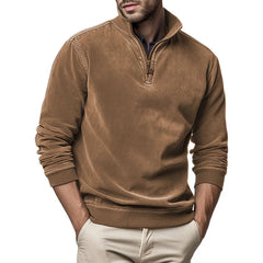 🔥HOT SALE🔥Gentleman's Half Zip Henley Fleece Sweatshirt