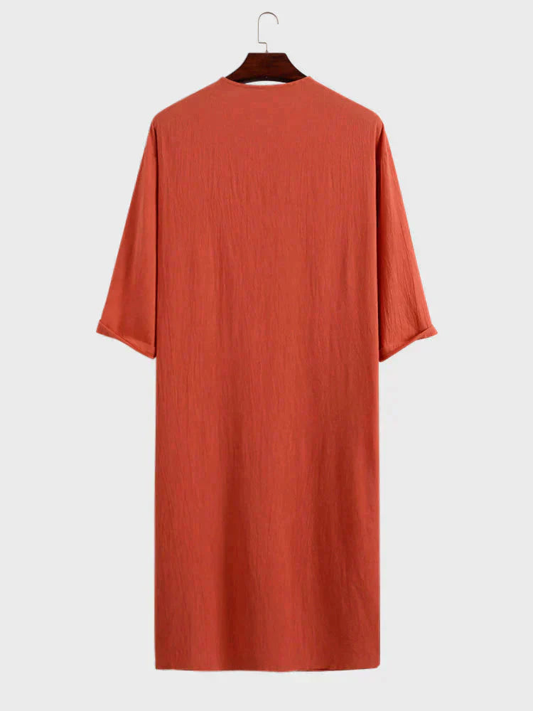 Long Cotton Linen Style Slit Shirt