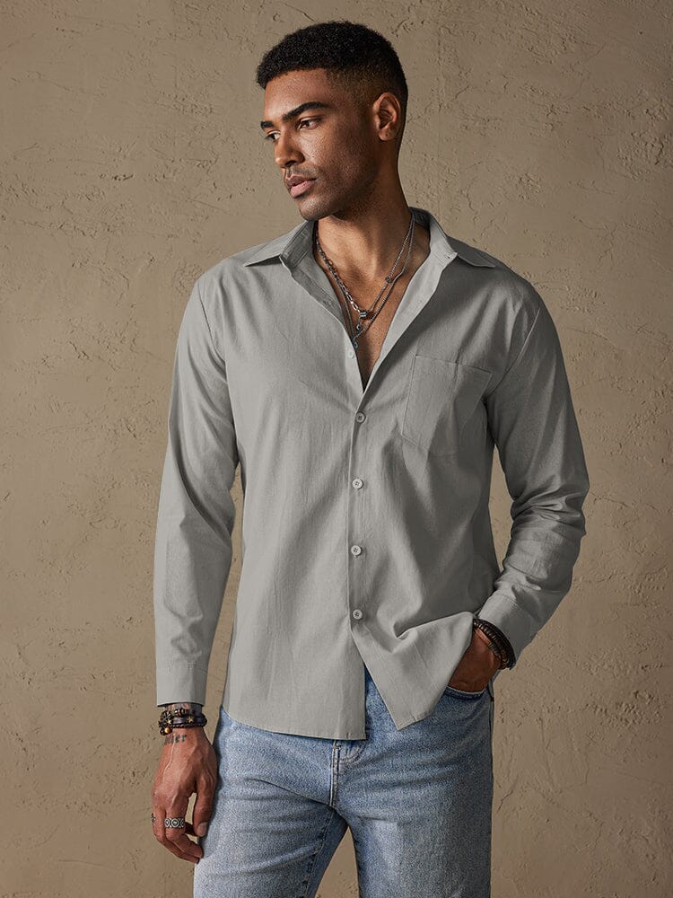 Cotton Linen Long Sleeve Casual Shirt