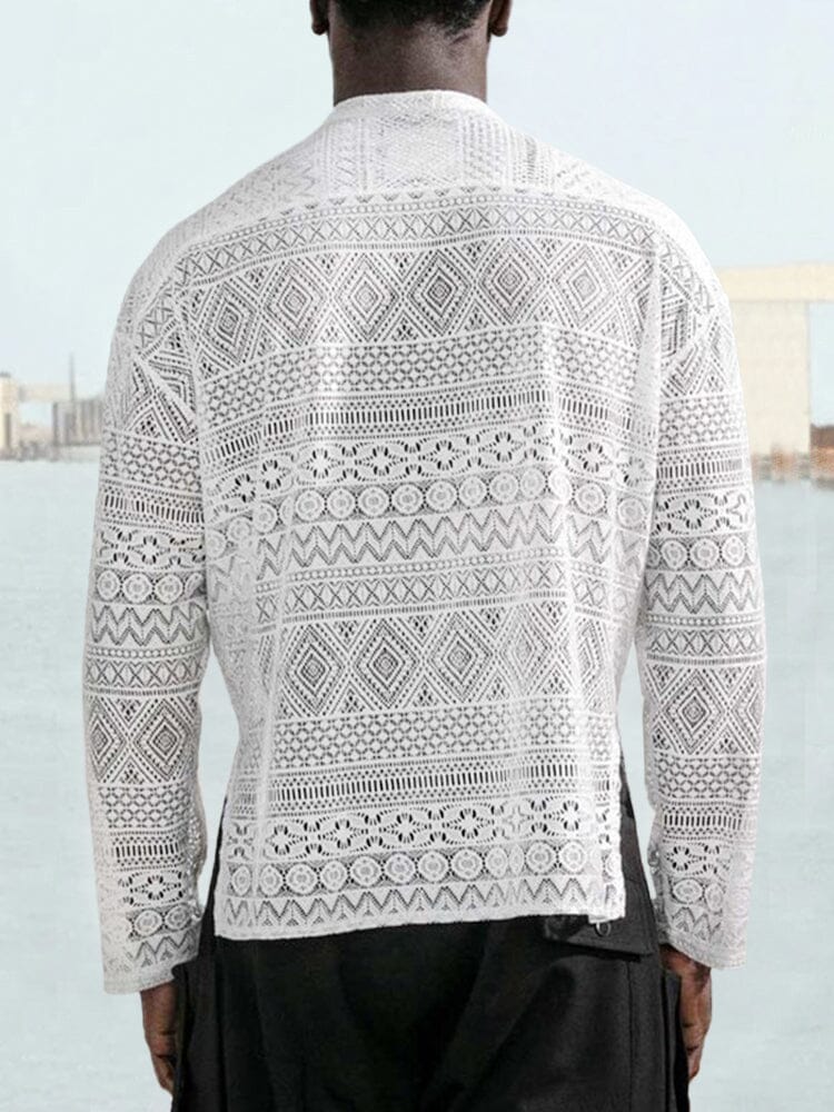 Hollow Out Lace Shirt Sets