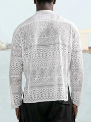 Hollow Out Lace Shirt Sets