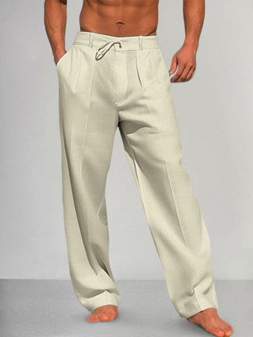 Cozy Straight Leg Cotton Linen Pants