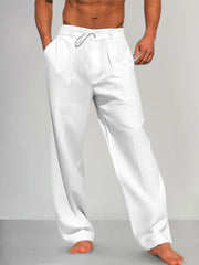 Cozy Straight Leg Cotton Linen Pants