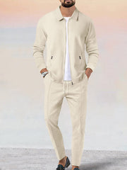 Athleisure Soft Waffle Jacket Set