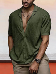 Breathable Button Down Knit Shirt