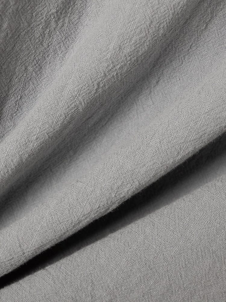 Leisure Half Placket Cotton Linen Shirt