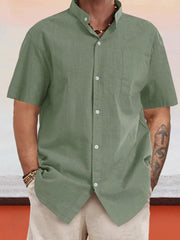 Casual 100% Cotton Stand Collar Shirt