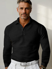 Casual Regular Fit Waffle Polo Shirt
