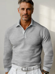 Casual Regular Fit Waffle Polo Shirt