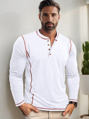 Comfy Versatile Contrast Stitching Shirt