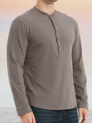 Essential 100% Cotton Henley Shirt