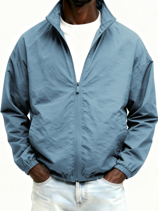 Outdoor Solid Color Zipper Jacket