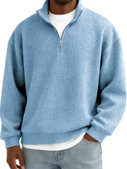Men's Quarter-zip Breathable Waffle Pullover