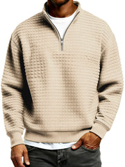 Men's Simple Quilted Quarter Zip Everyday Pullover