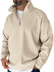 Men's Simple Fleece Half-zip Basic Pullover Sweatshirt