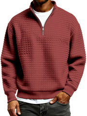Men's Simple Quilted Quarter Zip Everyday Pullover
