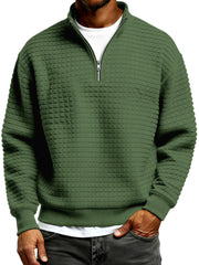Men's Simple Quilted Quarter Zip Everyday Pullover