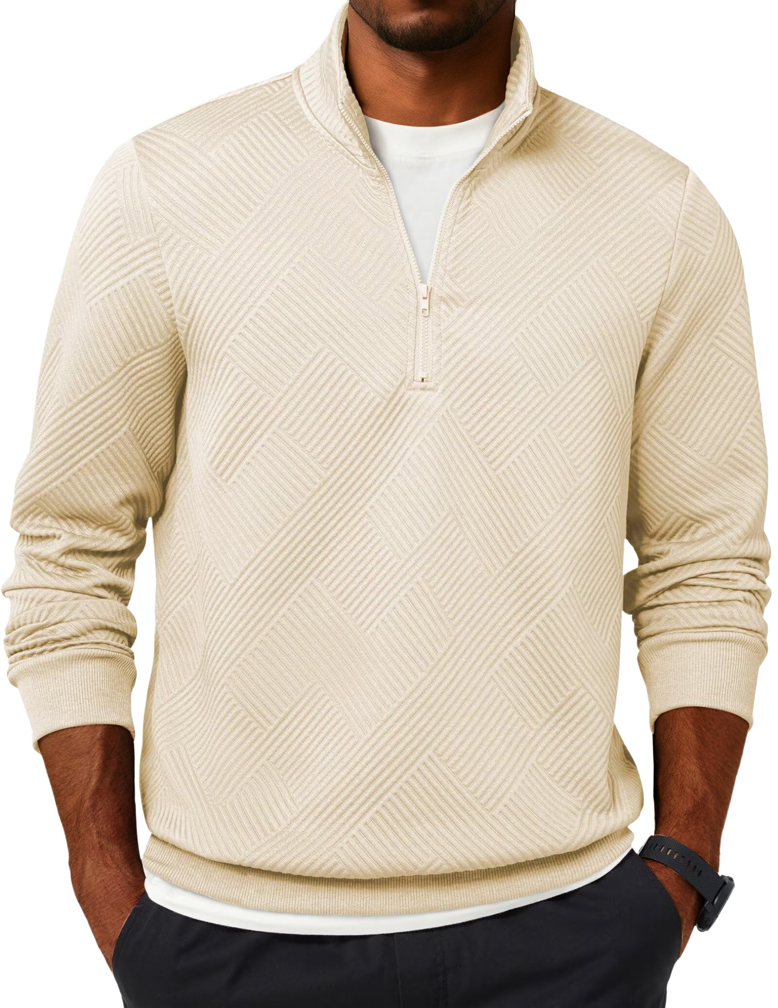 Fashionable Casual Quarter-zip Stand-up Collar Sweatshirt
