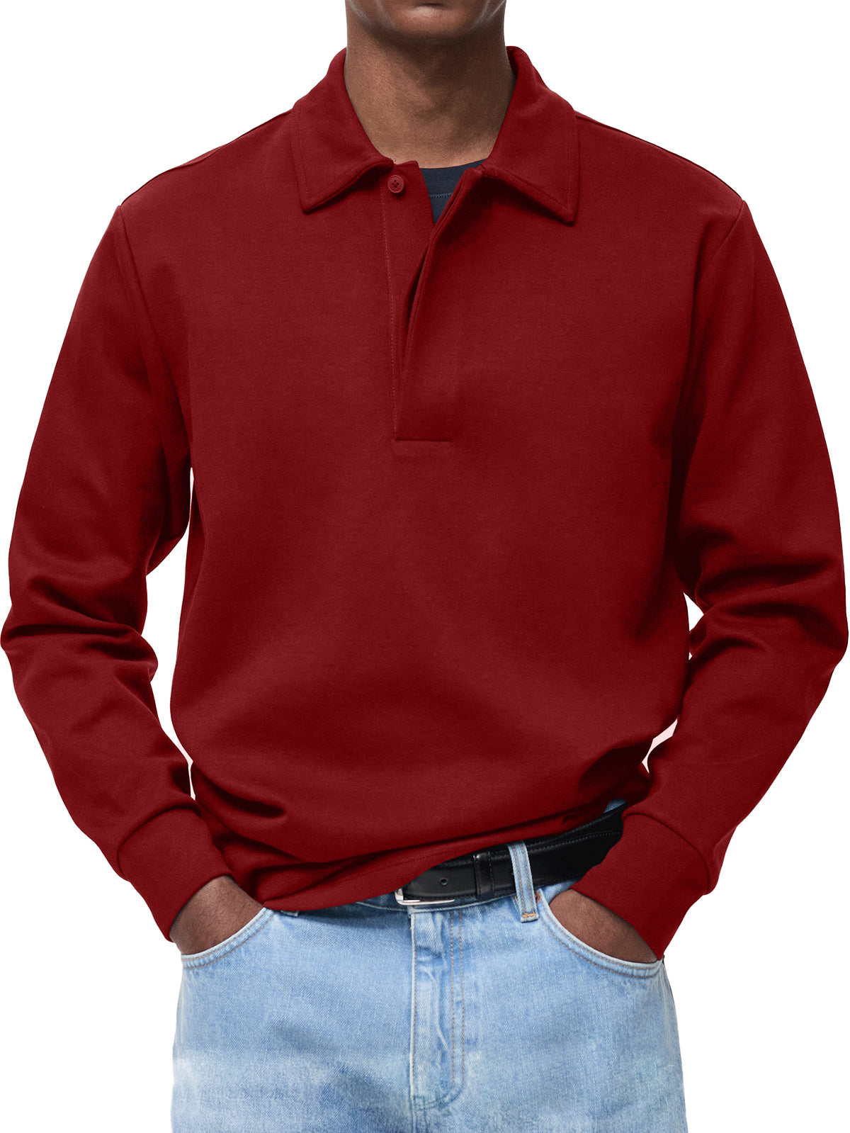 Men's Comfortable Everyday Lapel Button-down Casual Long-sleeved Polo Shirt
