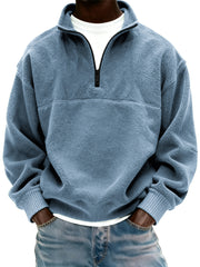 Men's Polar Fleece Quarter Zip Pullover Sweatshirt