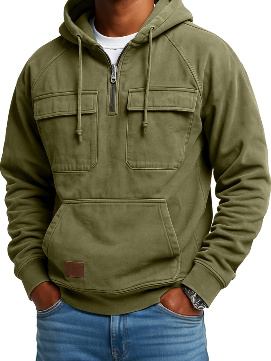 Men's Vintage Workwear Zip Hooded Sweatshirt