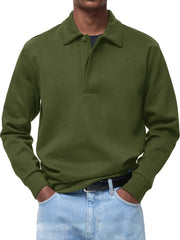 Men's Comfortable Everyday Lapel Button-down Casual Long-sleeved Polo Shirt