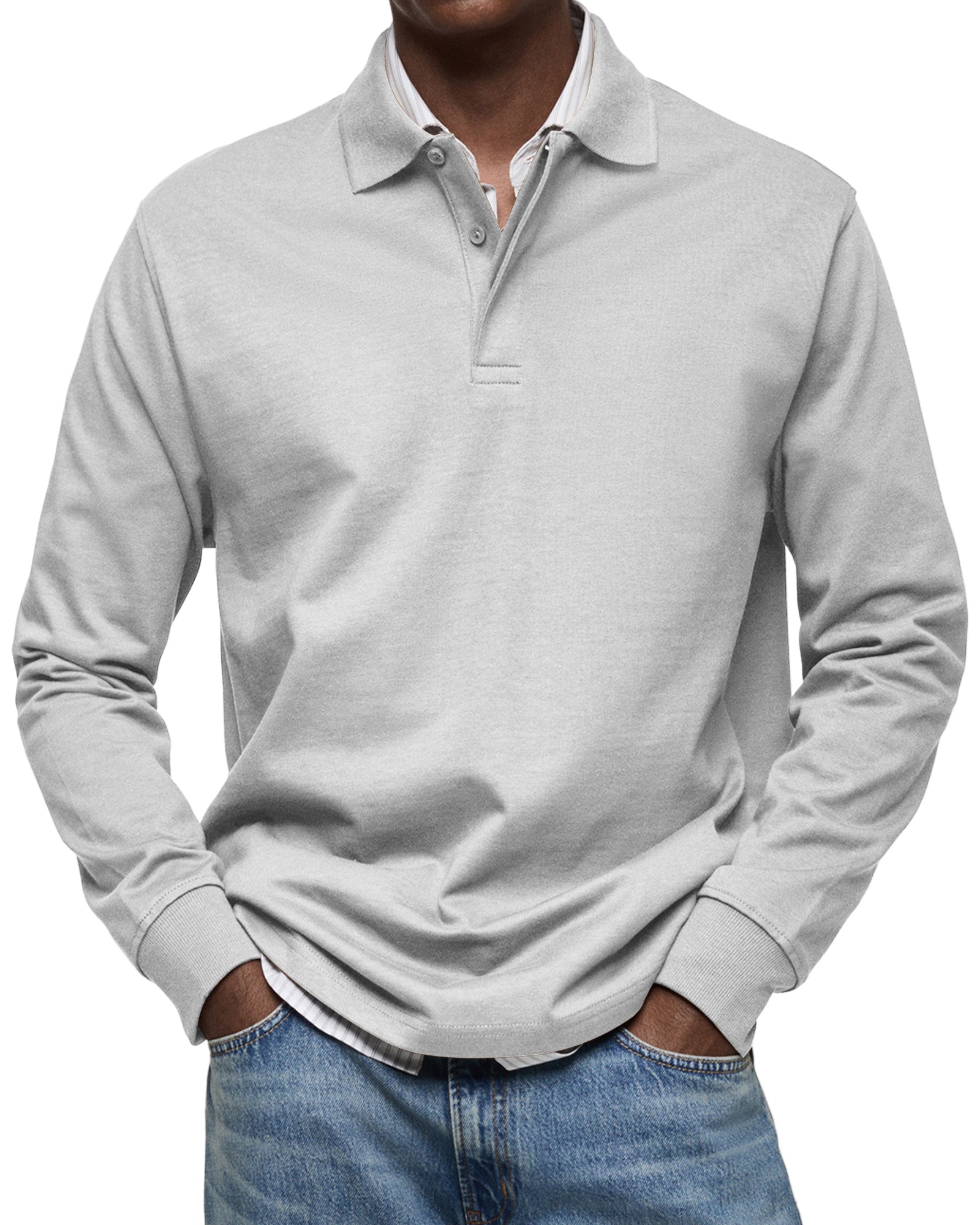 CLEARANCE🔥Men's Everyday Comfort Lapel Button Casual Long Sleeve POLO Shirt