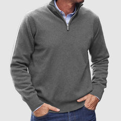 🎈Hot Sale⏰Men's Cashmere Zipper Basic Sweater