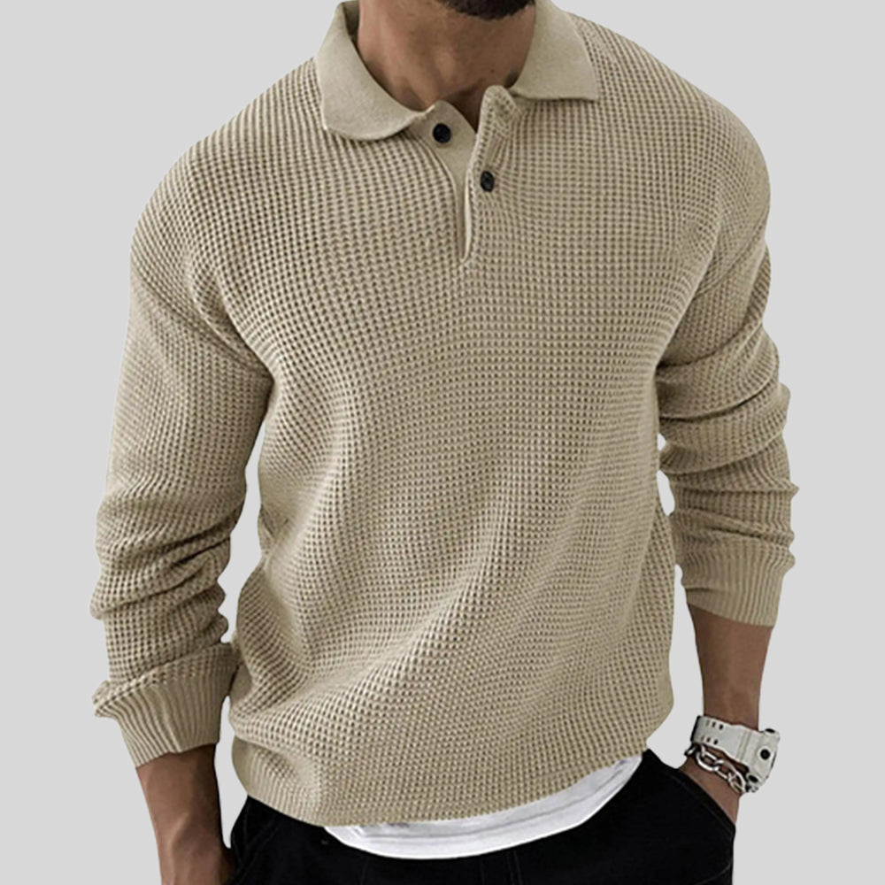 Men's Waffle Fall Long-sleeved Sweatshirt