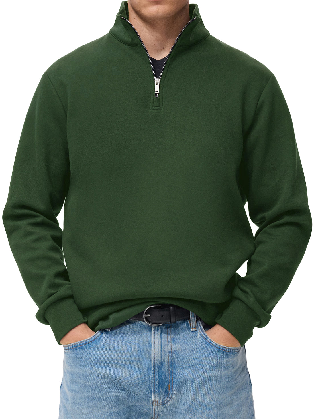 Men's Stylish And Comfortable Half-zip Stand-up Collar Casual Long-sleeved Polo Shirt