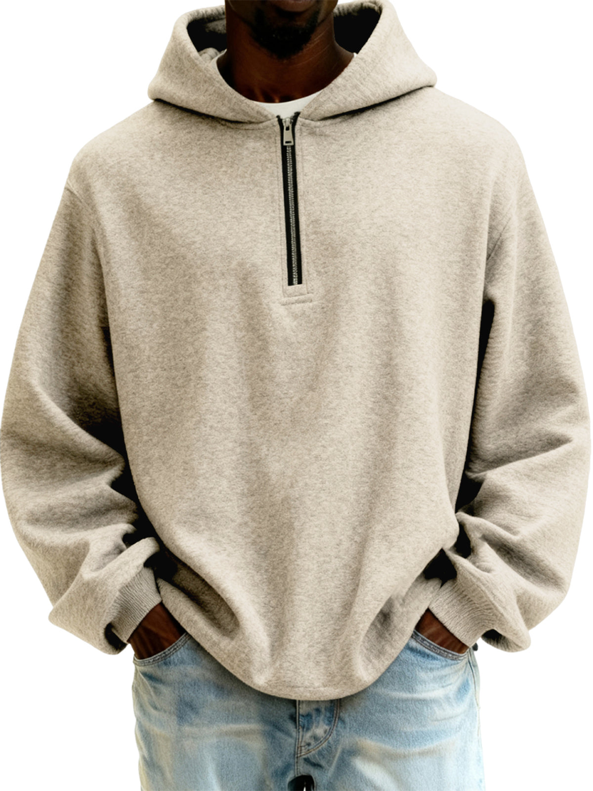 Men's Half-zip Pullover Hooded Sweatshirt