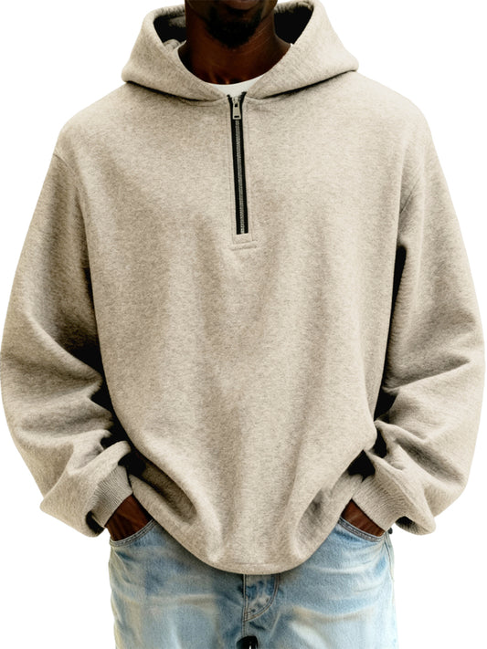 Men's Half-zip Pullover Hooded Sweatshirt