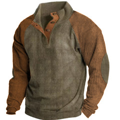 Gentleman's Outdoor Raglan Sleeves Casual Stand Collar Sweatshirt