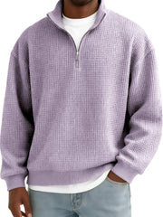 Men's Quarter-zip Breathable Waffle Pullover