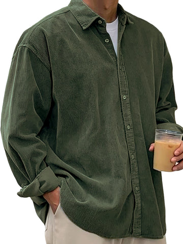 Men's Stylish Corduroy Urban Casual Daily Long-Sleeved Shirt