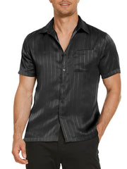 Casual Silk Satin Short Sleeve Shirt
