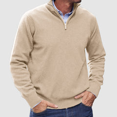 🎈Hot Sale⏰Men's Cashmere Zipper Basic Sweater
