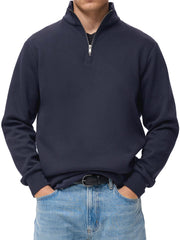 Men's Stylish And Comfortable Half-zip Stand-up Collar Casual Long-sleeved Polo Shirt