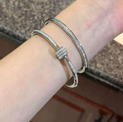 4-Piece Elegant Stainless Steel Bracelet Set,  Fashionable Classic Design