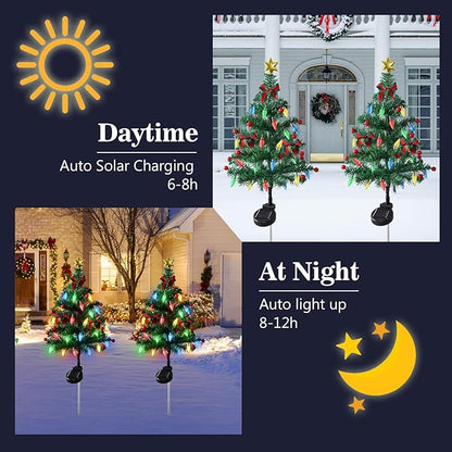 🎄 Solar Christmas Tree Light – Add Holiday Magic to Your Outdoors✨🎄