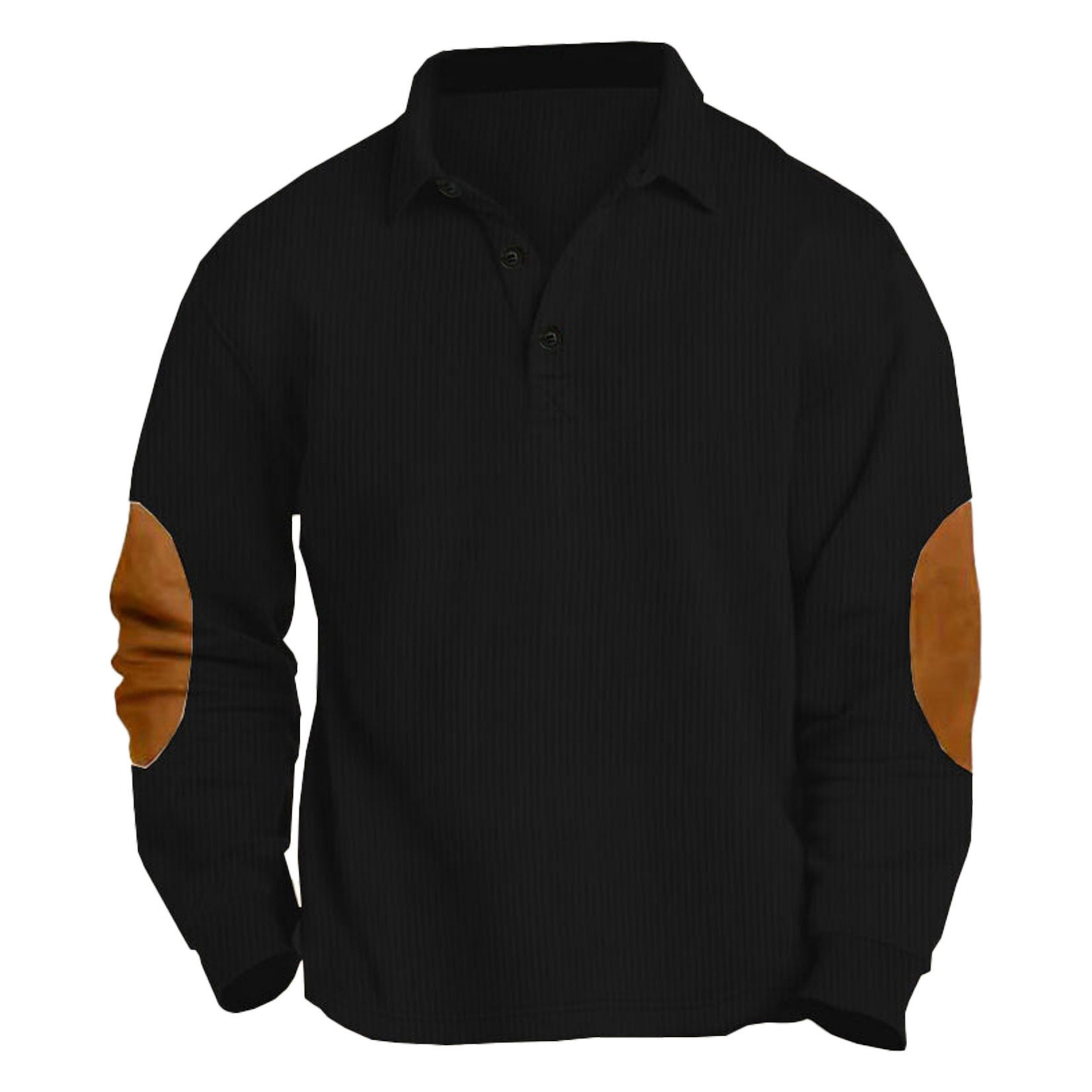 Men's Outdoor Long-Sleeved Lapel Top Ribbed Sweater