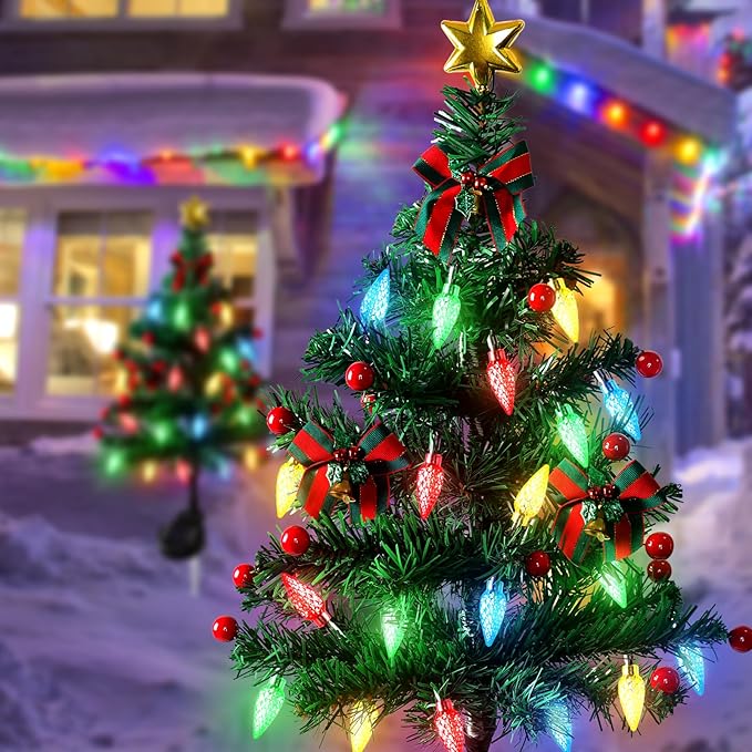 🎄 Solar Christmas Tree Light – Add Holiday Magic to Your Outdoors✨🎄