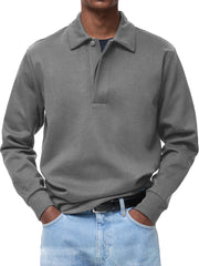 Men's Comfortable Everyday Lapel Button-down Casual Long-sleeved Polo Shirt